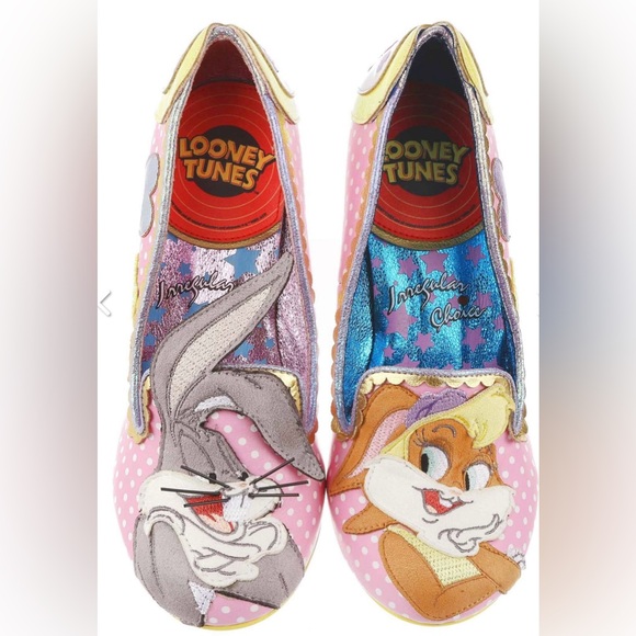 NWT Irregular Choice Looney Tunes Bunny Love Pink heels shoes size 11 - Picture 6 of 14